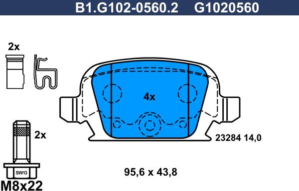 Galfer B1.G102-0560.2 - Bremžu uzliku kompl., Disku bremzes autodraugiem.lv