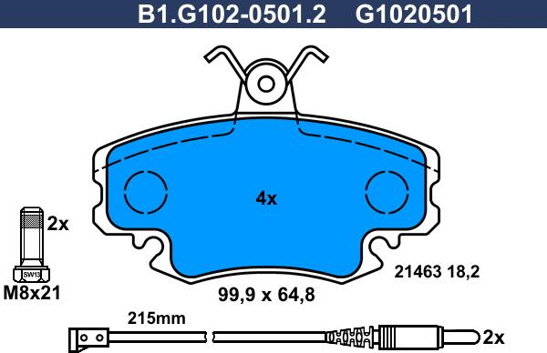 Galfer B1.G102-0501.2 - Bremžu uzliku kompl., Disku bremzes autodraugiem.lv