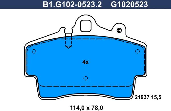 Galfer B1.G102-0523.2 - Bremžu uzliku kompl., Disku bremzes autodraugiem.lv
