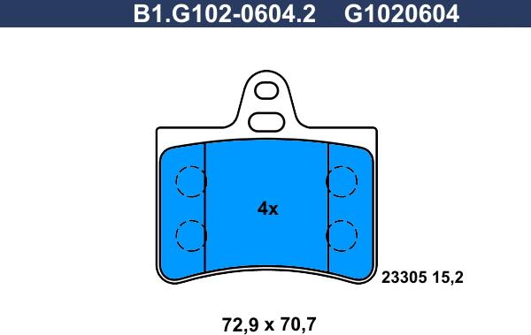Galfer B1.G102-0604.2 - Bremžu uzliku kompl., Disku bremzes autodraugiem.lv