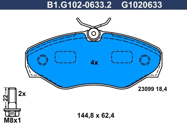 Galfer B1.G102-0633.2 - Bremžu uzliku kompl., Disku bremzes autodraugiem.lv