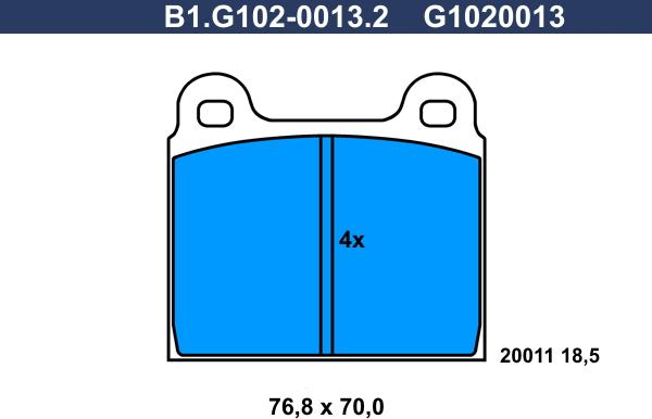 Galfer B1.G102-0013.2 - Bremžu uzliku kompl., Disku bremzes autodraugiem.lv