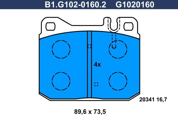Galfer B1.G102-0160.2 - Bremžu uzliku kompl., Disku bremzes autodraugiem.lv