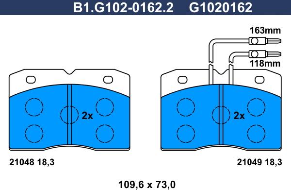 Galfer B1.G102-0162.2 - Bremžu uzliku kompl., Disku bremzes autodraugiem.lv