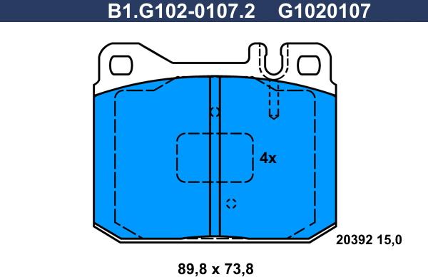 Galfer B1.G102-0107.2 - Bremžu uzliku kompl., Disku bremzes autodraugiem.lv