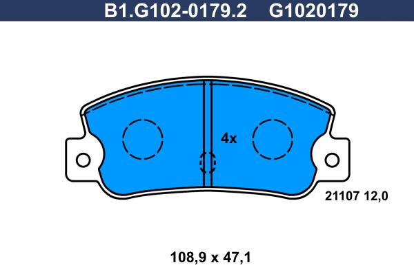 Galfer B1.G102-0179.2 - Bremžu uzliku kompl., Disku bremzes autodraugiem.lv