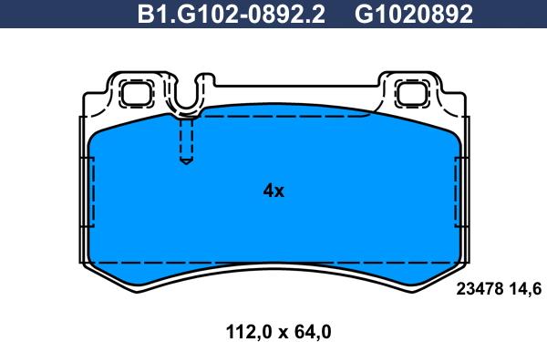 Galfer B1.G102-0892.2 - Bremžu uzliku kompl., Disku bremzes autodraugiem.lv