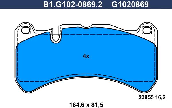 Galfer B1.G102-0869.2 - Bremžu uzliku kompl., Disku bremzes autodraugiem.lv
