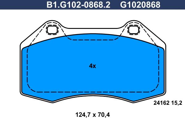 Galfer B1.G102-0868.2 - Bremžu uzliku kompl., Disku bremzes autodraugiem.lv