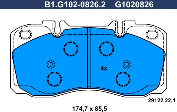 Galfer B1.G102-0826.2 - Bremžu uzliku kompl., Disku bremzes autodraugiem.lv