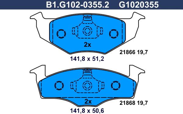 Galfer B1.G102-0355.2 - Bremžu uzliku kompl., Disku bremzes autodraugiem.lv