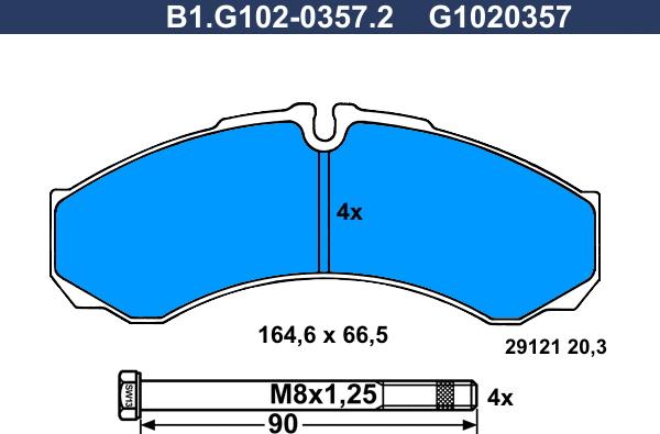 Galfer B1.G102-0357.2 - Bremžu uzliku kompl., Disku bremzes autodraugiem.lv