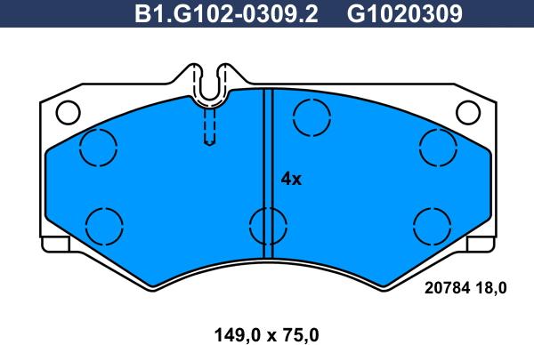 Galfer B1.G102-0309.2 - Bremžu uzliku kompl., Disku bremzes autodraugiem.lv