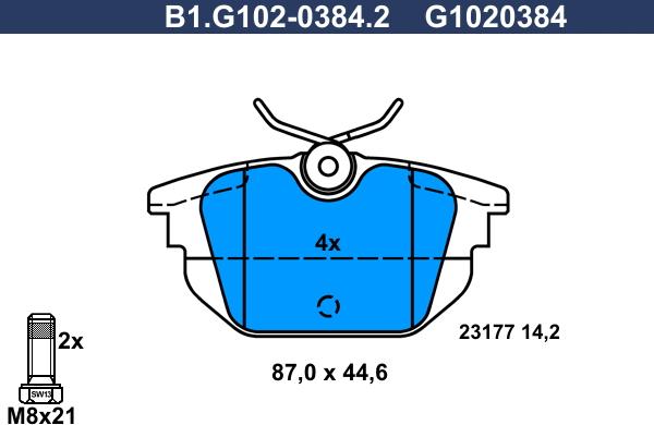 Galfer B1.G102-0384.2 - Bremžu uzliku kompl., Disku bremzes autodraugiem.lv