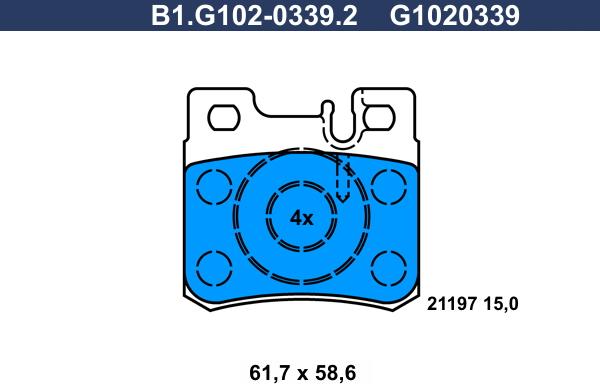 Galfer B1.G102-0339.2 - Bremžu uzliku kompl., Disku bremzes autodraugiem.lv