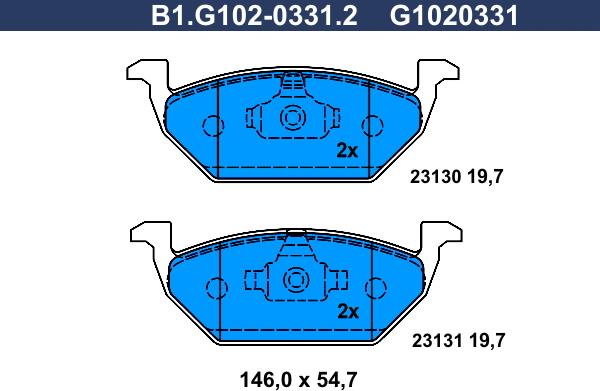 Galfer B1.G102-0331.2 - Bremžu uzliku kompl., Disku bremzes autodraugiem.lv