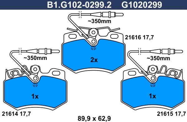 Galfer B1.G102-0299.2 - Bremžu uzliku kompl., Disku bremzes autodraugiem.lv
