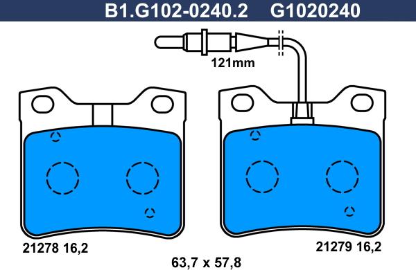 Galfer B1.G102-0240.2 - Bremžu uzliku kompl., Disku bremzes autodraugiem.lv