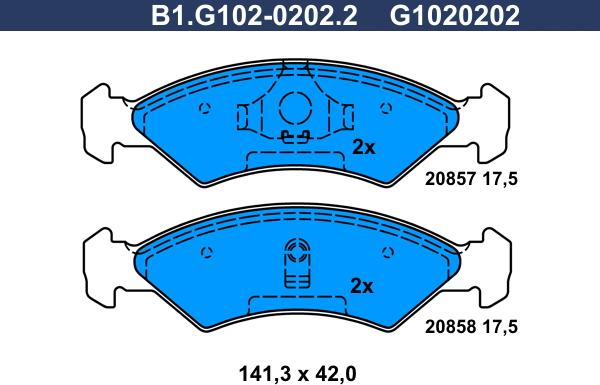 Galfer B1.G102-0202.2 - Bremžu uzliku kompl., Disku bremzes autodraugiem.lv