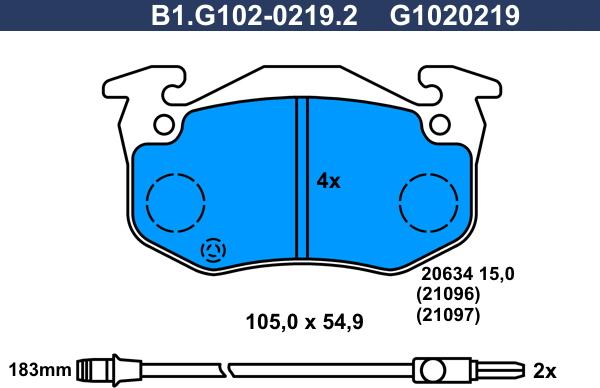 Galfer B1.G102-0219.2 - Bremžu uzliku kompl., Disku bremzes autodraugiem.lv