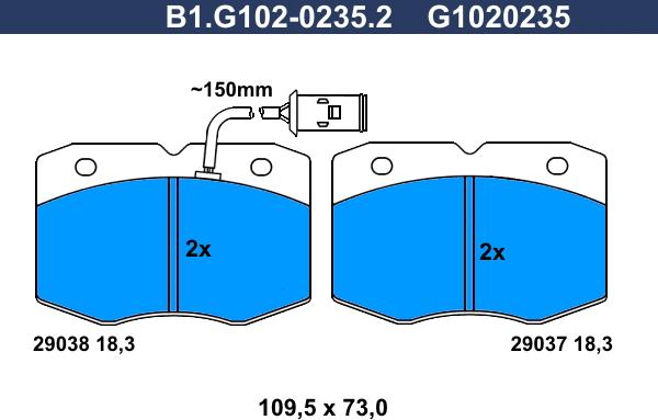 Galfer B1.G102-0235.2 - Bremžu uzliku kompl., Disku bremzes autodraugiem.lv