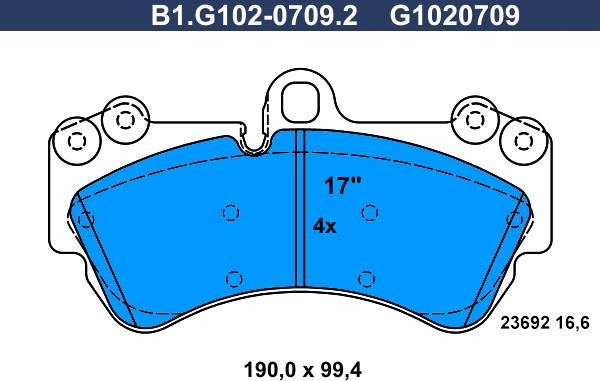 Galfer B1.G102-0709.2 - Bremžu uzliku kompl., Disku bremzes autodraugiem.lv