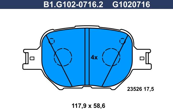 Galfer B1.G102-0716.2 - Bremžu uzliku kompl., Disku bremzes autodraugiem.lv