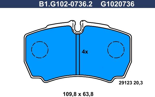 Galfer B1.G102-0736.2 - Bremžu uzliku kompl., Disku bremzes autodraugiem.lv