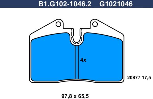 Galfer B1.G102-1046.2 - Bremžu uzliku kompl., Disku bremzes autodraugiem.lv