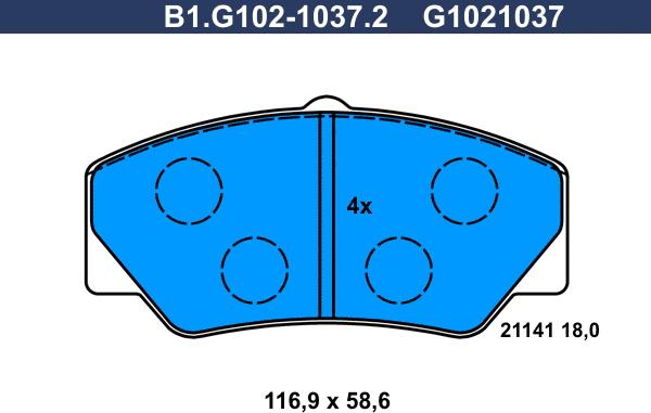 Galfer B1.G102-1037.2 - Bremžu uzliku kompl., Disku bremzes autodraugiem.lv