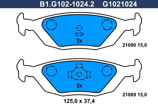 Galfer B1.G102-1024.2 - Bremžu uzliku kompl., Disku bremzes autodraugiem.lv