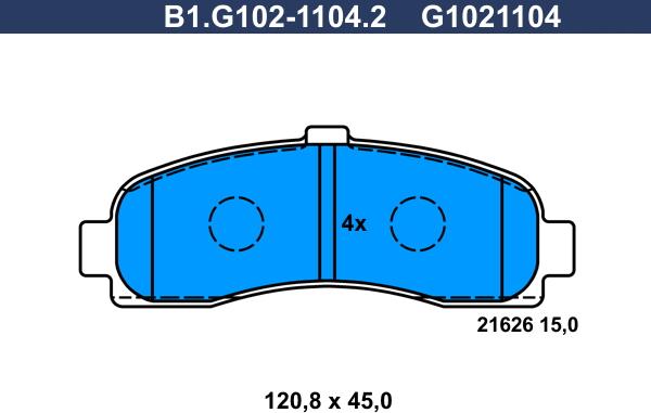 Galfer B1.G102-1104.2 - Bremžu uzliku kompl., Disku bremzes autodraugiem.lv