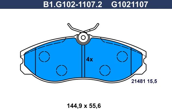 Galfer B1.G102-1107.2 - Bremžu uzliku kompl., Disku bremzes autodraugiem.lv