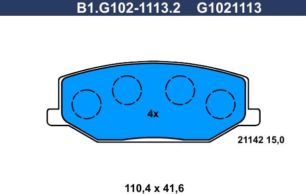 Galfer B1.G102-1113.2 - Bremžu uzliku kompl., Disku bremzes autodraugiem.lv