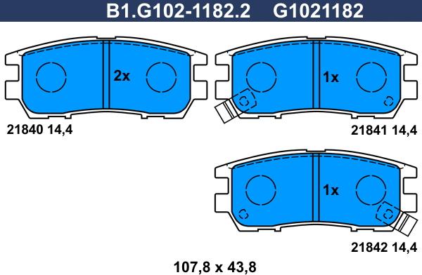 Galfer B1.G102-1182.2 - Bremžu uzliku kompl., Disku bremzes autodraugiem.lv