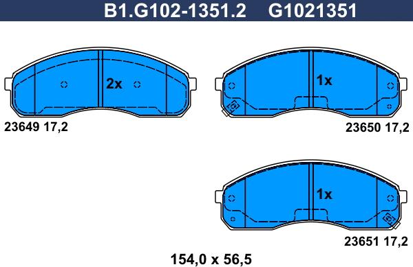Galfer B1.G102-1351.2 - Bremžu uzliku kompl., Disku bremzes autodraugiem.lv