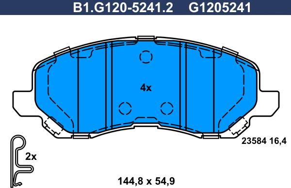 Galfer B1.G120-5241.2 - Bremžu uzliku kompl., Disku bremzes autodraugiem.lv