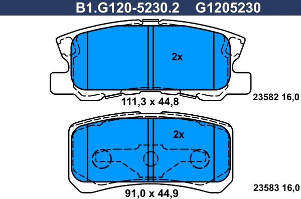 Galfer B1.G120-5230.2 - Bremžu uzliku kompl., Disku bremzes autodraugiem.lv