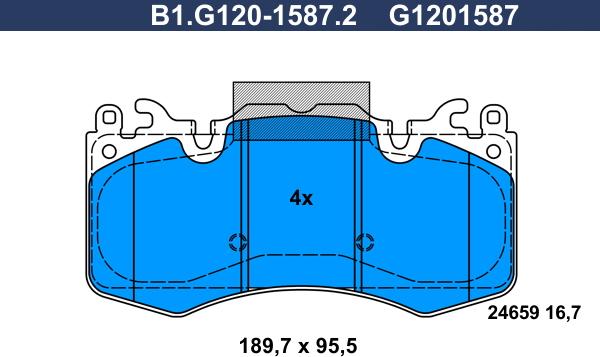 Galfer B1.G120-1587.2 - Bremžu uzliku kompl., Disku bremzes autodraugiem.lv