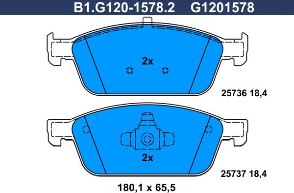 Galfer B1.G120-1578.2 - Bremžu uzliku kompl., Disku bremzes autodraugiem.lv