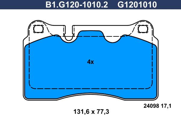 Galfer B1.G120-1010.2 - Bremžu uzliku kompl., Disku bremzes autodraugiem.lv