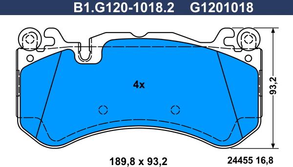 Galfer B1.G120-1018.2 - Bremžu uzliku kompl., Disku bremzes autodraugiem.lv