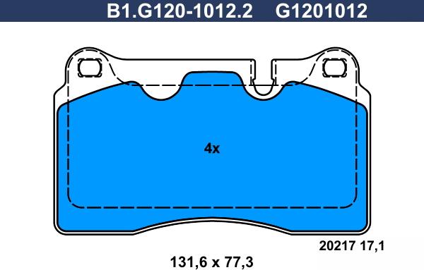 Galfer B1.G120-1012.2 - Bremžu uzliku kompl., Disku bremzes autodraugiem.lv