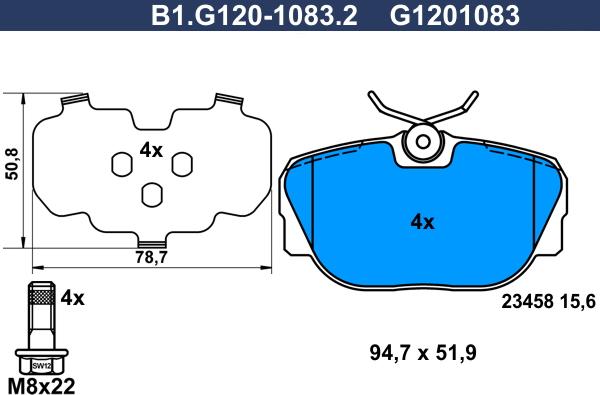 Galfer B1.G120-1083.2 - Bremžu uzliku kompl., Disku bremzes autodraugiem.lv