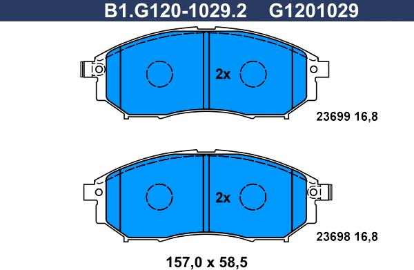 Galfer B1.G120-1029.2 - Bremžu uzliku kompl., Disku bremzes autodraugiem.lv