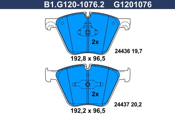 Galfer B1.G120-1076.2 - Bremžu uzliku kompl., Disku bremzes autodraugiem.lv