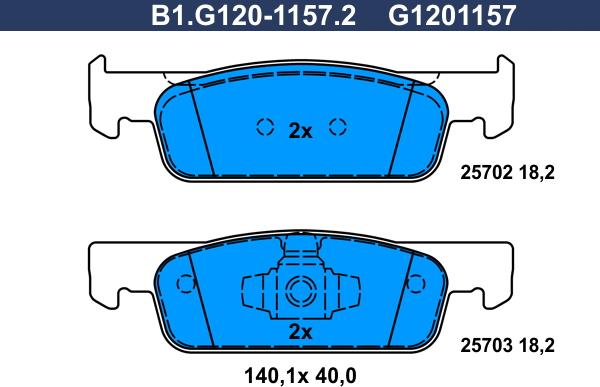 Galfer B1.G120-1157.2 - Bremžu uzliku kompl., Disku bremzes autodraugiem.lv