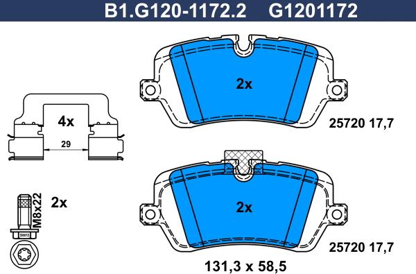 Galfer B1.G120-1172.2 - Bremžu uzliku kompl., Disku bremzes autodraugiem.lv