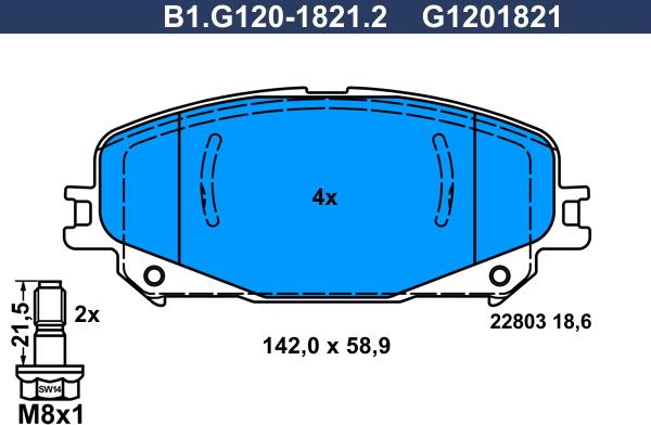 Galfer B1G12018212 - Bremžu uzliku kompl., Disku bremzes autodraugiem.lv