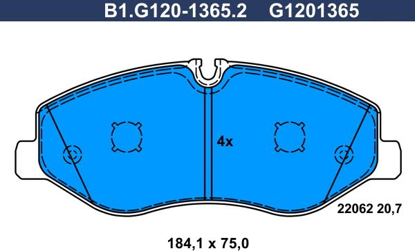 Galfer B1.G120-1365.2 - Bremžu uzliku kompl., Disku bremzes autodraugiem.lv